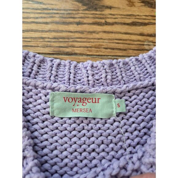 Voyageur By Mersea Lavender Cotton Amalfi Sweater Vest Sz Small - Picture 3 of 5